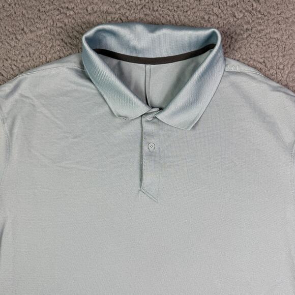 Lululemon Pique Classic-Fit Short-Sleeve Polo Shirt Mens XL Blue M3F67S - Picture 1 of 7